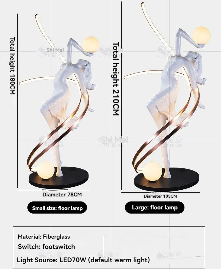 Misha White Goddess Statue Floor Lamp , Liberty Sculpture Floor Lamp , Art Human Floor Lamp