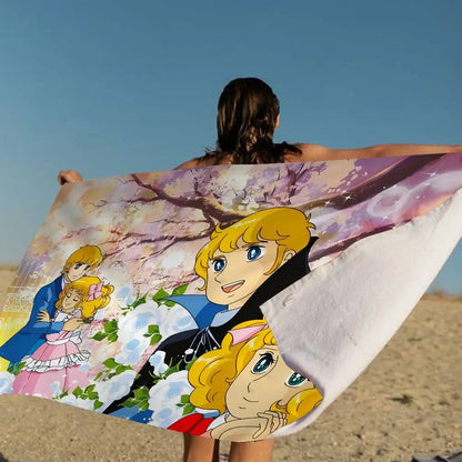 Candy Candy Beach Towel Colorful Bath Towels For Girl Microfiber Quick Dry Custom Sand Free Beach Yoga Spa Gym Pool