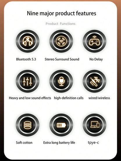 Headset wireless headset, long range, office listening headset, gaming game wireless headset