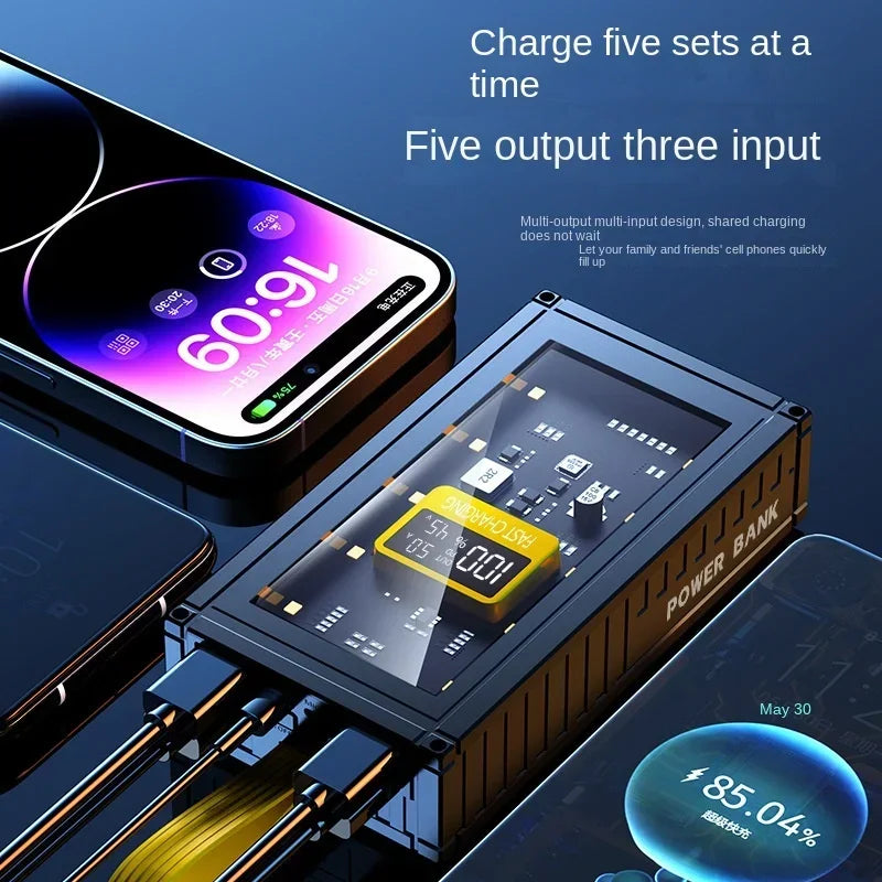 BCAK  Brand discount store 30000mAh 50000mAh 120W Fast Charging Transparent Power Bank 200000mAh Large-capacity Mobile Power