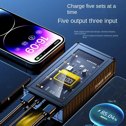 BCAK  Brand discount store 30000mAh 50000mAh 120W Fast Charging Transparent Power Bank 200000mAh Large-capacity Mobile Power