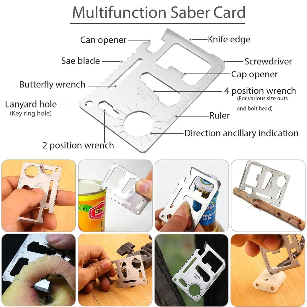 Outdoor Survival Kit: Multifunctional Camping & Hiking Essentials - First Aid Kit Emergency Tactical Gear Set  ﻿