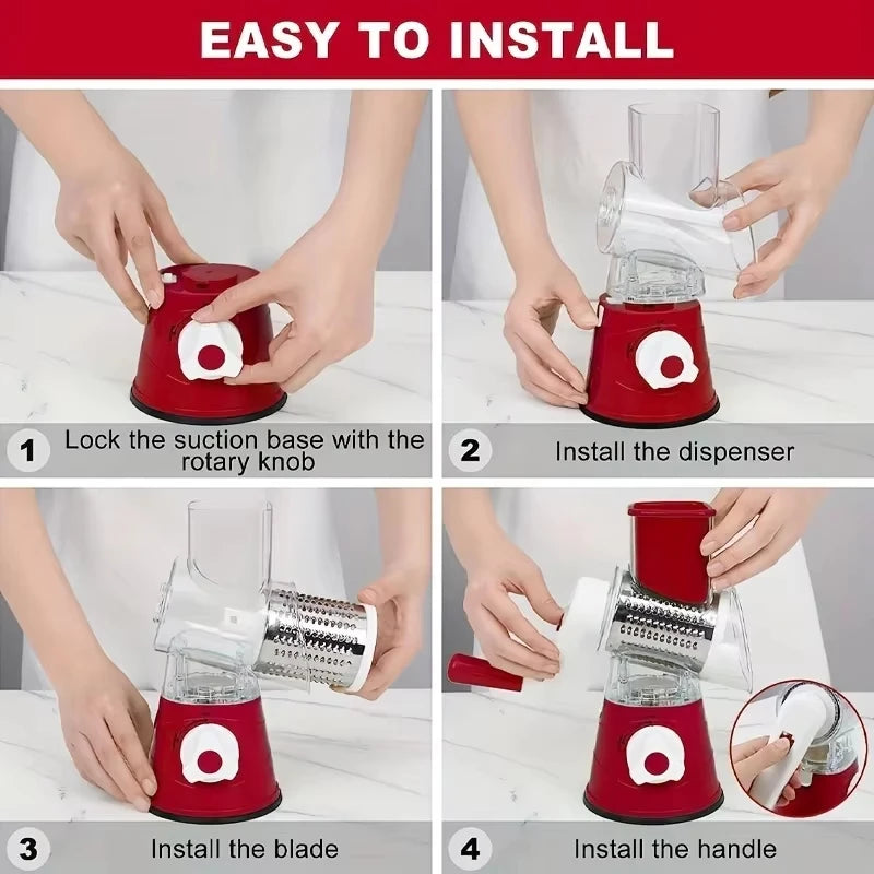 Vegetable Cutter Hand Cranked Slicing Portable Cheese Chopper Machine Vegetable Garlic Potato Shredder Tools Kitchen Accessories