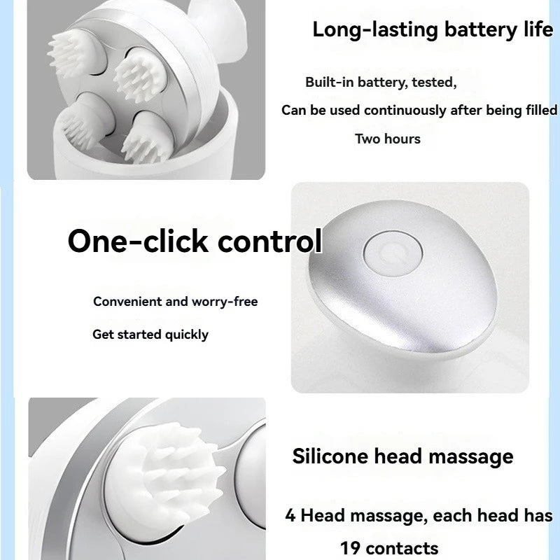 Intelligent Head Massager Scalp Massage Health Relaxation Body Shoulder and Neck Muscles Deep Tissue Rubbing Vibration Massage