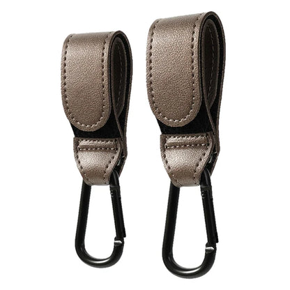 Baby Stroller Hook Fashion PU Leather Adjustable Pram Hook Cart Organizer Diaper Bag Hanger Children Boy Girl Travel Accessories