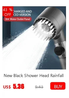 High Pressure Water Saving Rainfall Shower Head Bathroom Accessories ABS Chrome Holder Showerhead  Bathroom Accessories