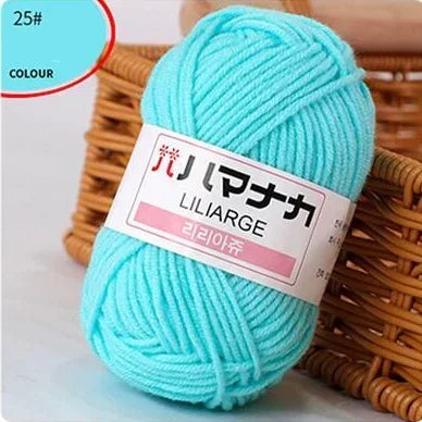 Multi-purpose 25g/ball Milk Cotton Yarn for DIY, Handmade Crafts, Amigurumi, Hats, and Bags