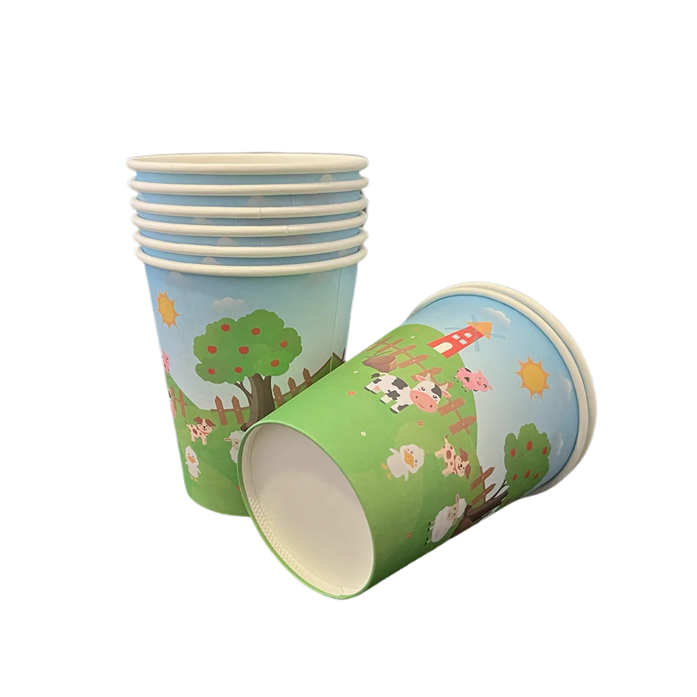 Farm Animals Disposable Tableware Paper Plates Cups Napkins Kids Farm Theme Birthday Party Decoration Supplies