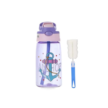480Ml Kids Sippy Cup Water Bottles Creative Cartoon Feeding Cups With Straws And Lids Spill Proof Portable Toddlers Drinkware