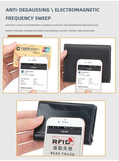 Anti Rfid Blocking Men Card Holder Case Wallets Free Name Customized Small Card Wallets Mini Wallet Qaulity Small Male Purses
