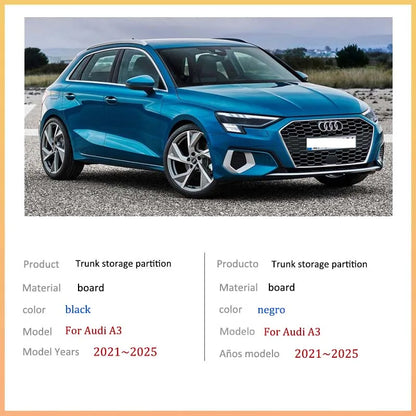 Auto Accessories For Audi A3 8Y 2021~2025 2022 2023 Car Upgrade Organizer Trunk Side Partition Trunk Interior Storage Box Parts