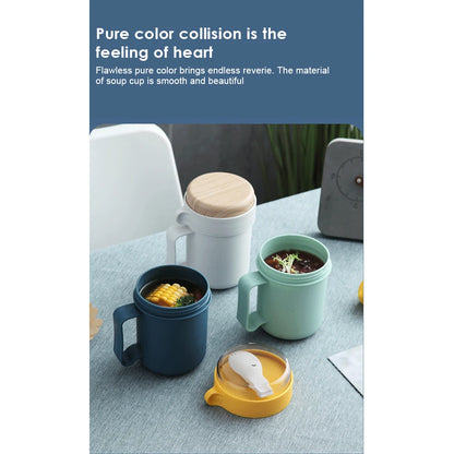 500ml Portable Breakfast Cup Multifunction Oatmeal Nut Yogurt Mug Snack Cup Microwave with Lid Spoon Creative Soup Cup