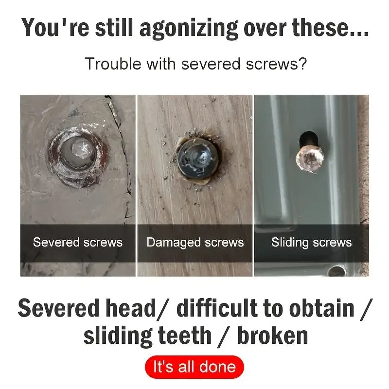 Damaged Screw Extractor Broken Bolt Stripped Set Double Head Tool Easy Out Removal Disassemble Stud Slip Teeth Demolish Remover