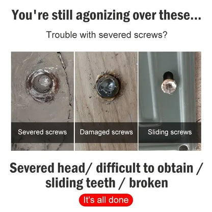 Damaged Screw Extractor Broken Bolt Stripped Set Double Head Tool Easy Out Removal Disassemble Stud Slip Teeth Demolish Remover