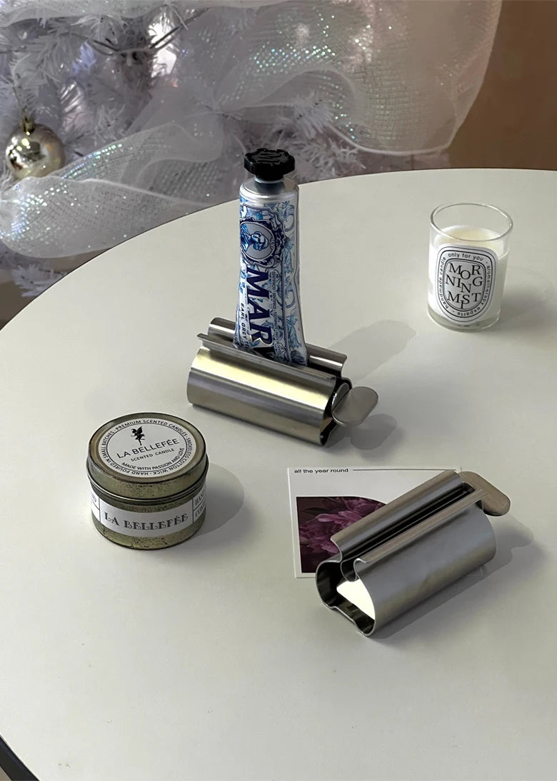 Stainless Steel Toothpaste Squeezers Manual Metal Toothpaste Dispenser Face Creams Rolling Press Bathroom Accessories