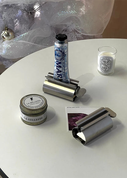 Stainless Steel Toothpaste Squeezers Manual Metal Toothpaste Dispenser Face Creams Rolling Press Bathroom Accessories
