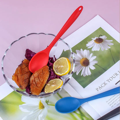 1pc Small Silicone Spoon, High Temperature Resistant Soup Spoon, Mixing Spoon, Salad Spoon, Kitchen Utensils Accessories
