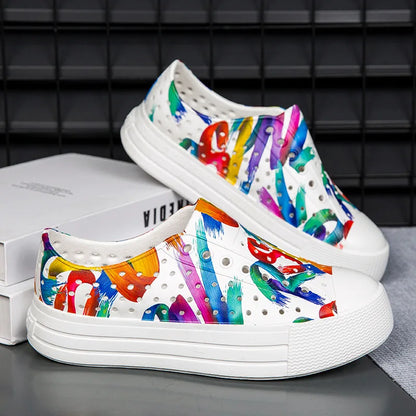 Summer Women Beach Sandal EVA External Wear Cave Sandal Big Kid Casual Shoe Heightening Sandal Thick Bottom Hole Garden Shoe