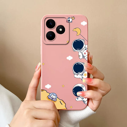Case For Realme Note 50 Flower Painted Upgrade Lens Protection Soft Back Cover Model RMX3834 Liquid Silicone Phone Protectors