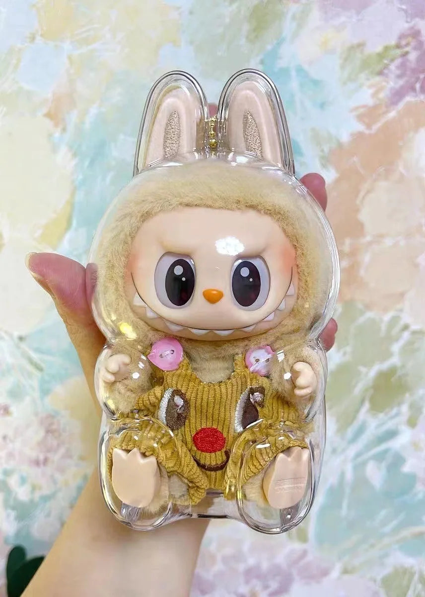 LABUBU V1 V2 transparent protective shell macaron standing protective cover dust cover doll labubu protector case