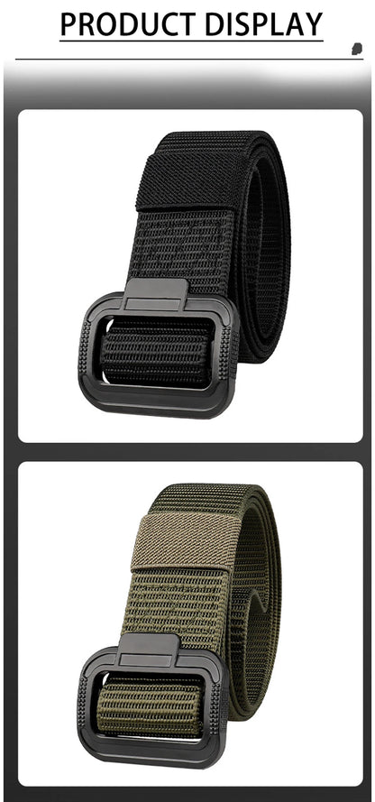 Men's Belt Imitation Nylon Tactical Belt Casual Versatile Metal Buckle Belt Outdoor Sports Canvas Belt Paired With Jeans Belt