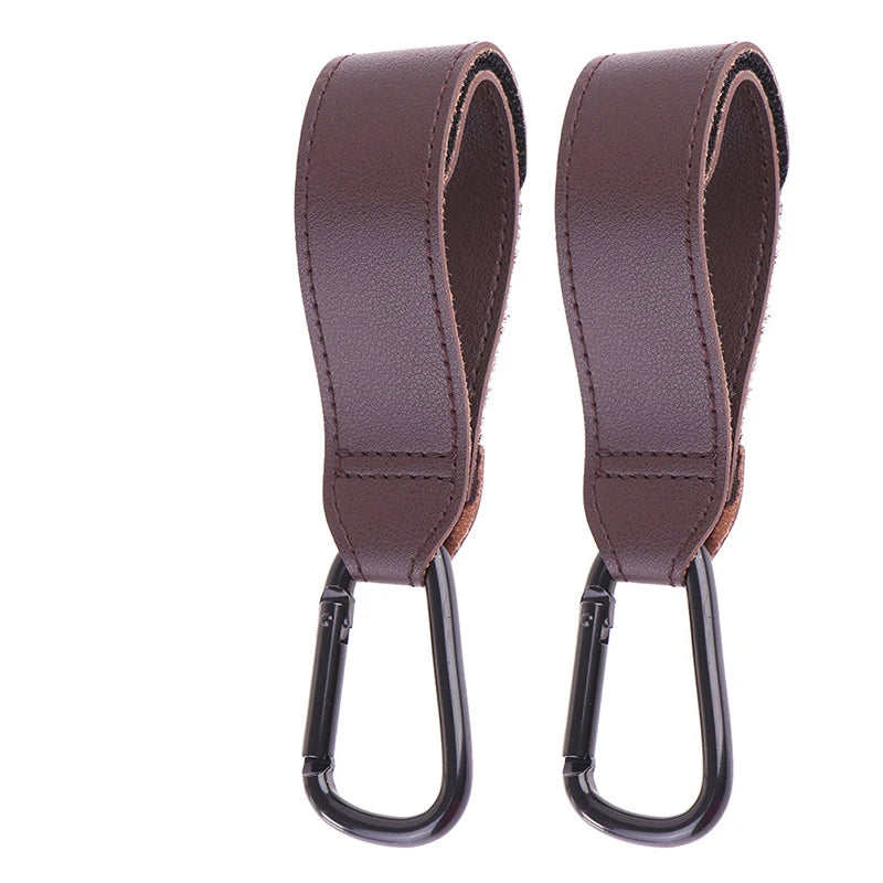 Baby Stroller Hook Fashion PU Leather Adjustable Pram Hook Cart Organizer Diaper Bag Hanger Children Boy Girl Travel Accessories