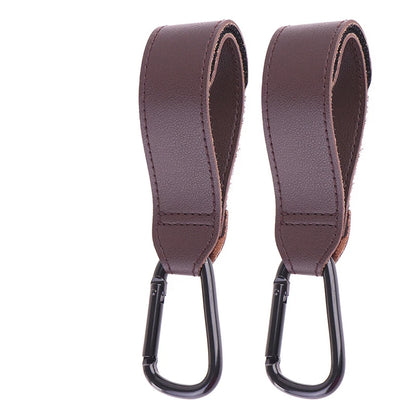 Baby Stroller Hook Fashion PU Leather Adjustable Pram Hook Cart Organizer Diaper Bag Hanger Children Boy Girl Travel Accessories