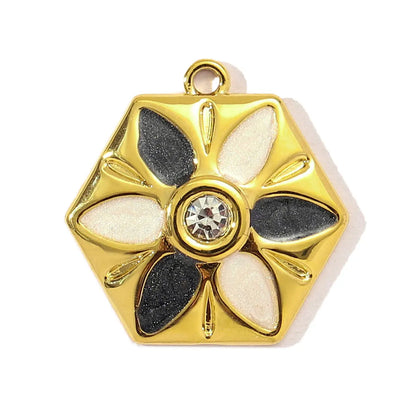 3pcs/Lot Sweet Gradient Enamel Rose Stainless Steel Diy Charm Women Rainbow Flower Waterdrop Necklace Pendant Love Heart Jewelry