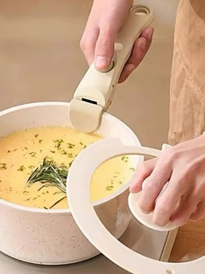 Removable Handle Removable Pan Pot Handle Detachable Replacement Clip Hand Grip Portable Cookware Grip for All Cookware