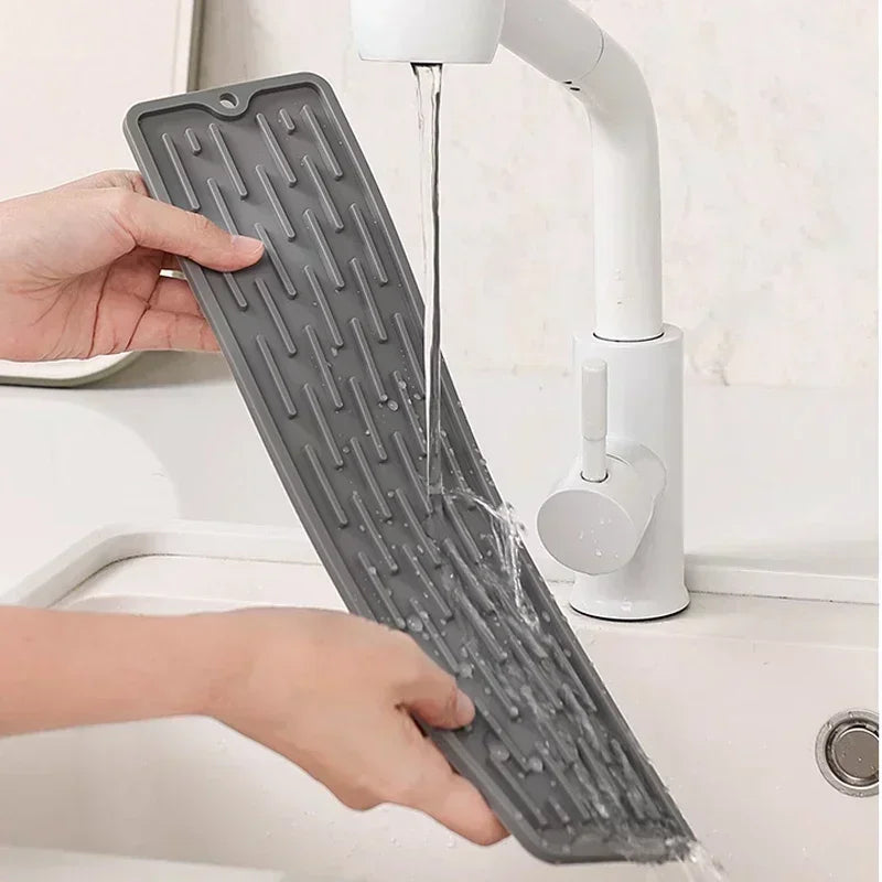 Silicone Dish Drying Mat Anti Slip Sink Storage Kitchenware Sink  Protection Mat Tray Bathroom Gadget Countertop Mat Organizer