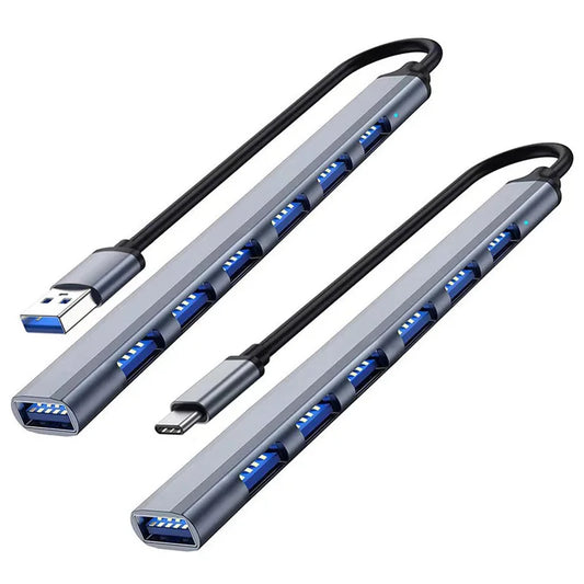 USB 3.0 HUB USB 2.0 HUB USB C HUB Type C HUB Multi Splitter High Speed 5Gbps For PC Computer Multiport USB A HUB Port 7 Ports