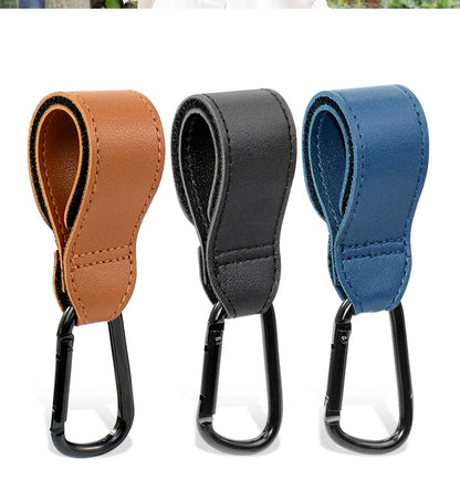 1PCS Baby Stroller Hook PU Leather Adjustable Pram Hook Cart Organizer Diaper Bag Hanger Children Boy Girl Travel Accessories