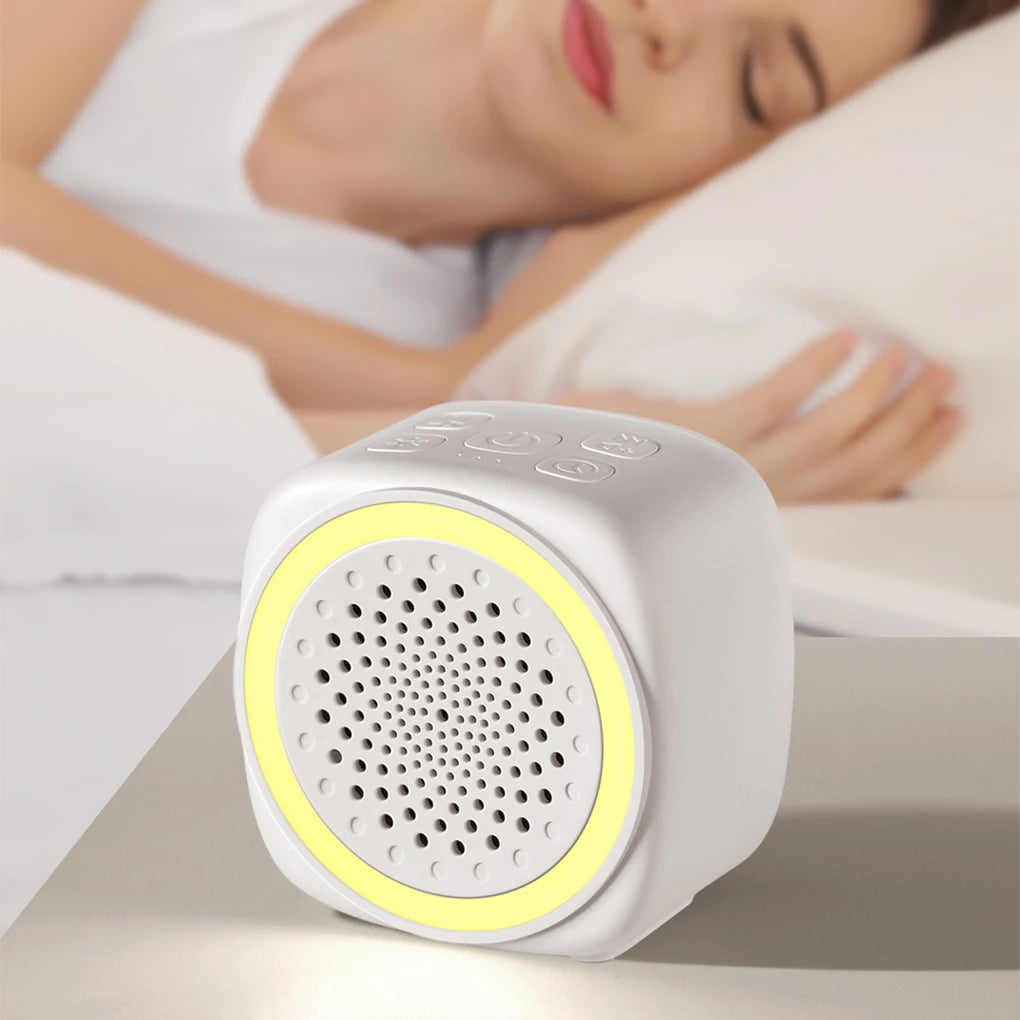 Mini White Noise Sound Machine Sleep Soother With 26 Soothing Sounds Breathing with RGB Light For Baby Adult Travel