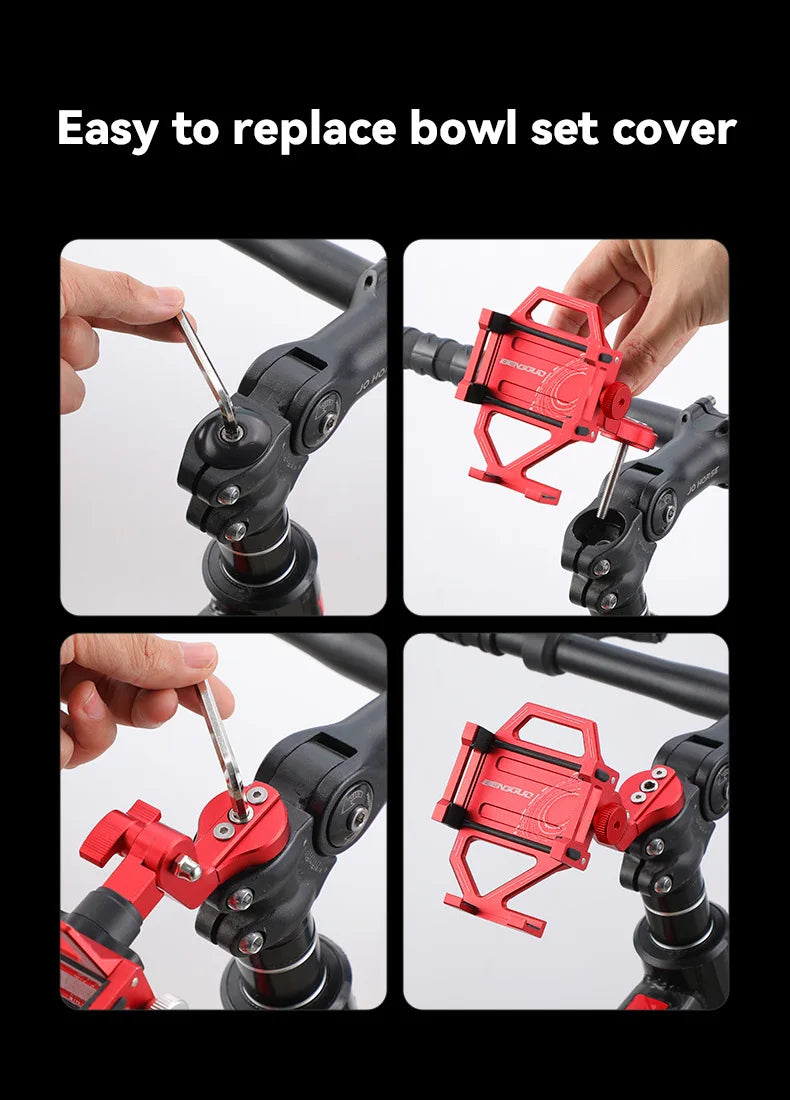 Bicycle Phone Holder Upright Aluminum Alloy Phone Holder Mountain Bike Phone Navigation Holder Phone Holder