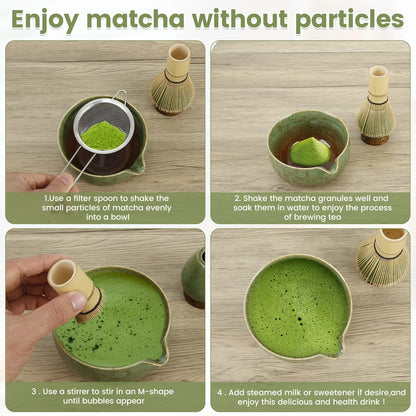 Matcha Whisk Set Easy to Clean Matcha Tea Set Versatile Matcha Whisk and Bowl Set Sturdy Matcha Kit Include Matcha Bowl Kit