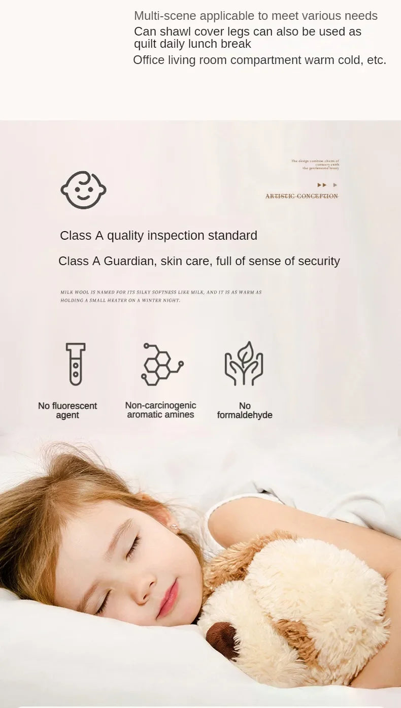 Solid Color Thickened Wide Striped Multifunctional Blanket Can Be Used As Bed Sheet Cover Blanket， Nap Blanket， Pet Blanket