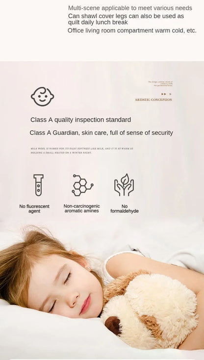 Solid Color Thickened Wide Striped Multifunctional Blanket Can Be Used As Bed Sheet Cover Blanket， Nap Blanket， Pet Blanket