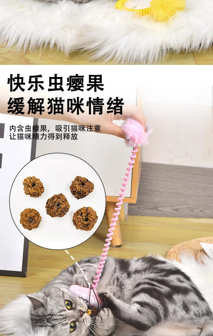 Interactive cat toy, fruit, spring, crocodile, Tiger, avocado, to relieve boredom toy