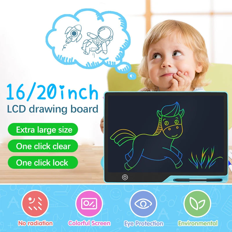 16" / 20" Lcd Writing Tablet / Drawing Tablet / Drawing Board Smart Erasable Graphics Tablet Drawing Writing Pad  Children toys