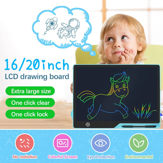 16" / 20" Lcd Writing Tablet / Drawing Tablet / Drawing Board Smart Erasable Graphics Tablet Drawing Writing Pad  Children toys