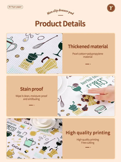 1 Roll Can Cut Table Mat Drawers Cabinet Shelf Liners Cartoon Cupboard Placemat Waterproof Oil Thickened Kitchen Stickers