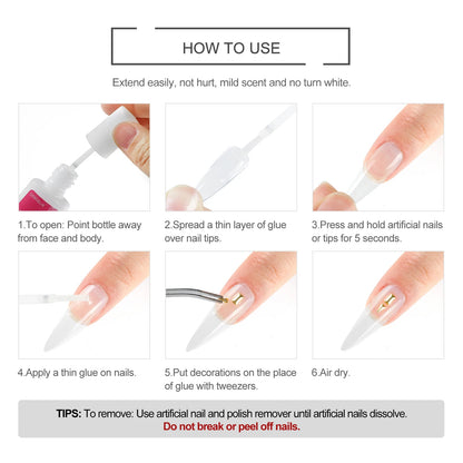 1/3/5/10/15/20pcs Fast-dry Nail Glue Professional Nail Tip Bond Glue 2g/3g/10g for False Nail Tips Long Lasting Glue Nail Tools