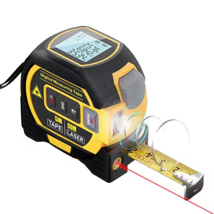 Laser measuring tape, 3-in-1 laser rangefinder 5M measuring tape LCD display backlight rangefinder Building measuring device