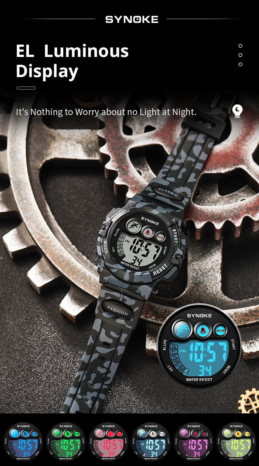 Kids Watch,Boys Watch for 3-15 Year Old Boys,Digital Sport Outdoor Multifunctional 50 M Waterproof Alarm Watch for Children