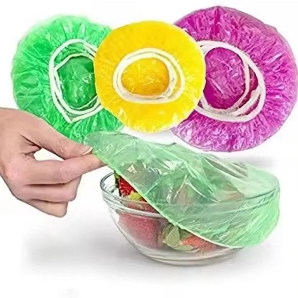24Pcs Reusable Food Cover Plastic Wrap Elastic Food Lids For Fruit Bowls Cups Caps Storage Kitchen Fresh Keeping Saver Bags N8J9
