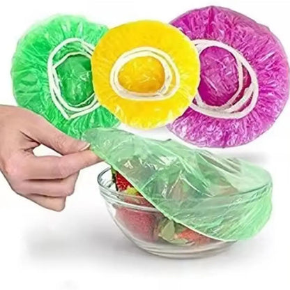 24Pcs Reusable Food Cover Plastic Wrap Elastic Food Lids For Fruit Bowls Cups Caps Storage Kitchen Fresh Keeping Saver Bags N8J9