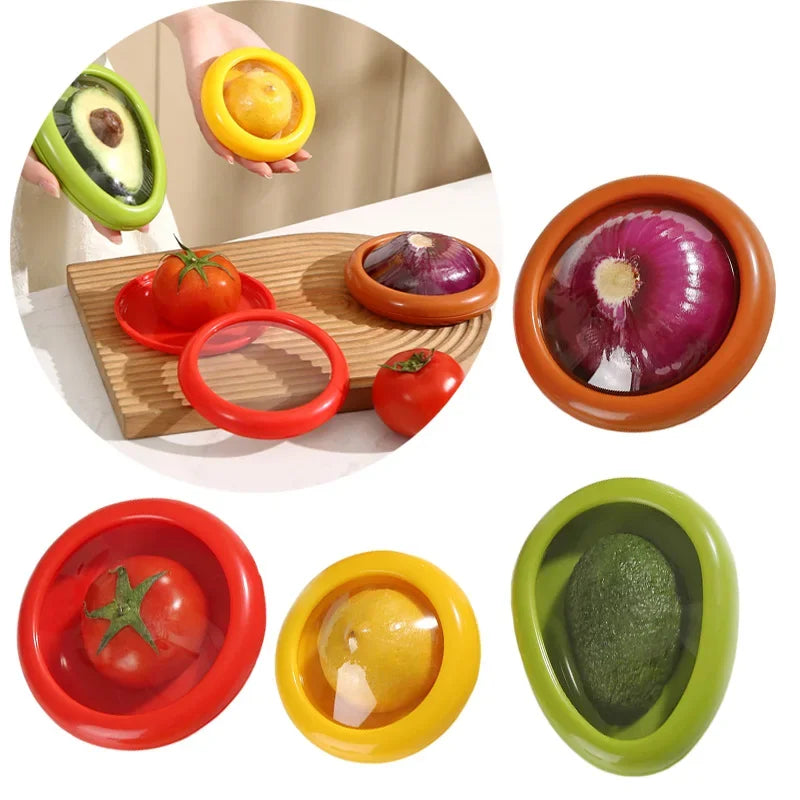 Reusable Food Saver Box Half Cut Fruit Freshing Retractable Film Storage Container Fruit Preservation Seal Cover Kitchen Tools