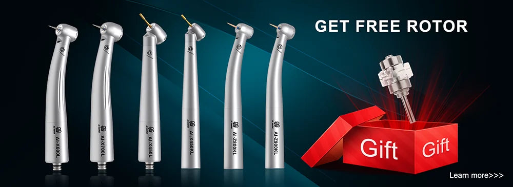 LED Illumination Dental Low Speed Air Motor With Micro Power Generator E-type 2/4/6 Hole Internal Water Spray AI-M205LG