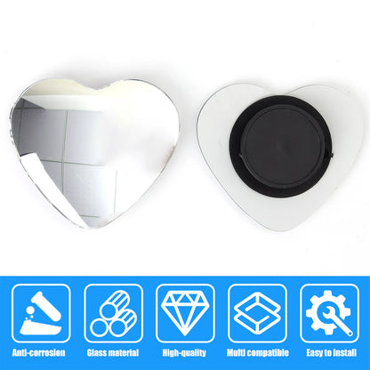 Car Frameless Blind Spots Mirror Cute Heart Shape Side Mirror Rearview Mirrors Auxiliary Accessories for Auto SUV Motorcycle