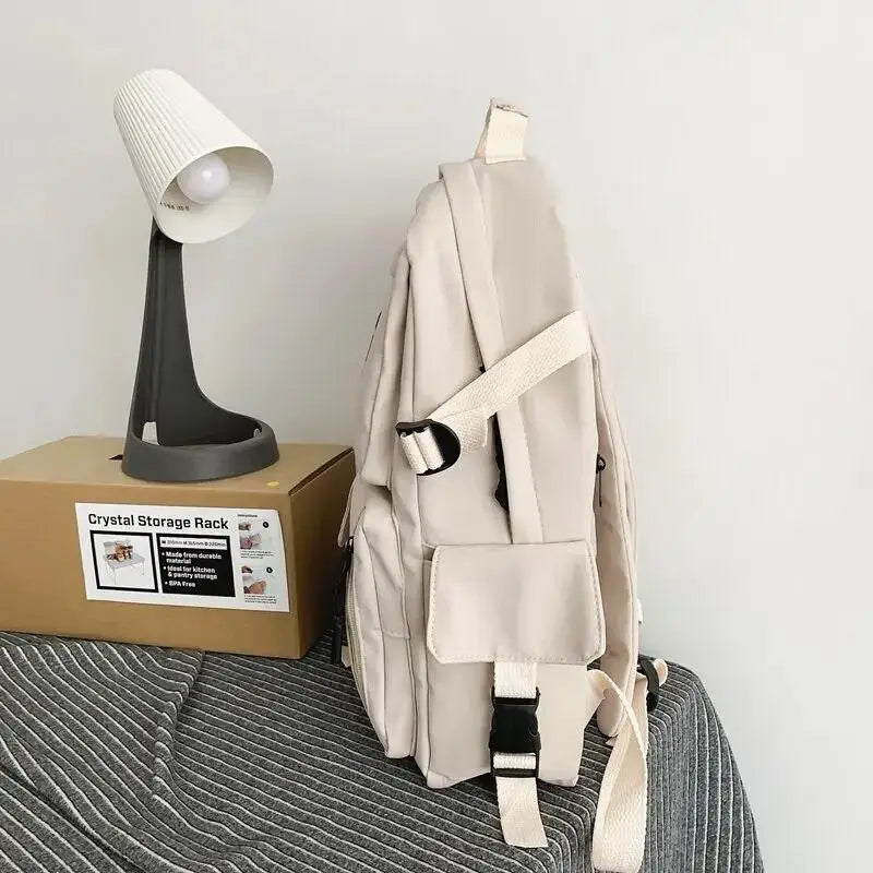 Backpack Large Capacity Light Simple Travel Bag Canvas Backpack Student School Bag Nylon Student Zipper Backpack